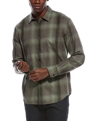 Vince Stripe Classic Shirt In Green