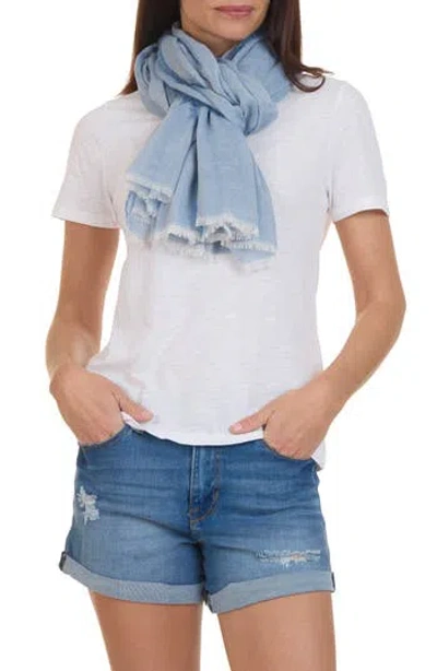 Vince Stripe Cotton Gauze Scarf In Pink