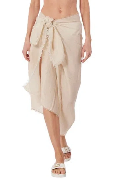 Vince Stripe Cotton Gauze Scarf In Metallic