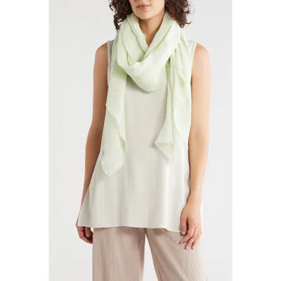 Vince Stripe Cotton Gauze Scarf In Green