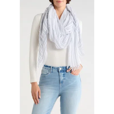 Vince Stripe Cotton Scarf In Multi