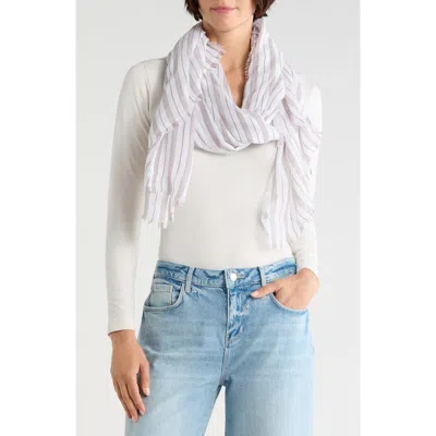 Vince Stripe Cotton Scarf In Gold