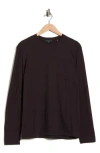 Vince Stripe Crewneck Long Sleeve Knit T-shirt In Brown