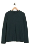 Vince Stripe Crewneck Long Sleeve Knit T-shirt In Green