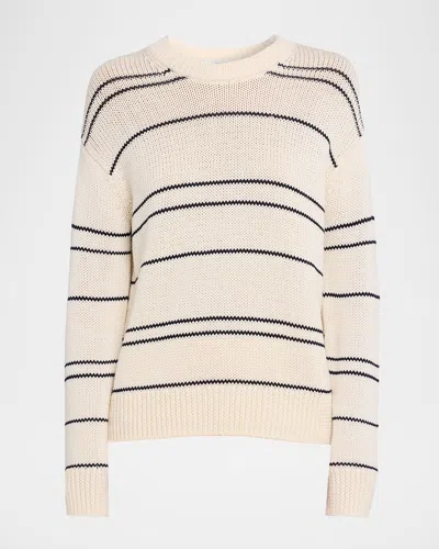 VINCE STRIPE CREWNECK SWEATER