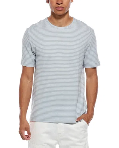 Vince Stripe Crewneck T-shirt In Blue