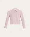 Vince Stripe Cropped Button-front Shirt