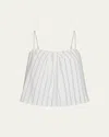 Vince Stripe Draped Tank Top In Off Whitemarigold
