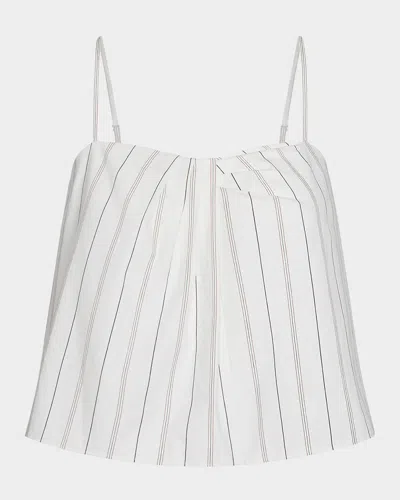 VINCE STRIPE DRAPED TANK TOP