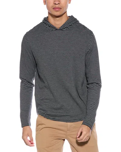 Vince Stripe Hoodie In Grey