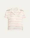Vince Stripe Knit Collar Polo Shirt