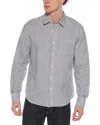 Vince Stripe Linen-blend Button-down Shirt In Blue