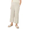 Vince Stripe Linen Blend Crop Pull-on Pants In White/black