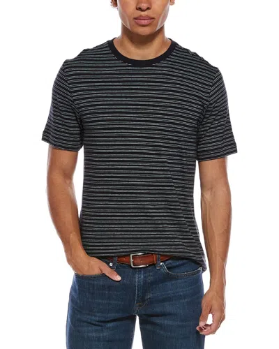 Vince Stripe Loose Knit Crewneck T-shirt In Black
