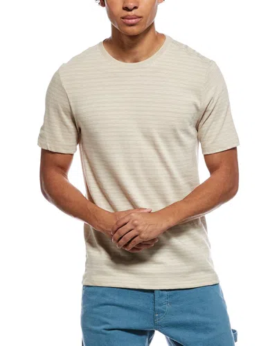 Vince Stripe Loose Knit Crewneck T-shirt In Neutral