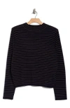Vince Merino Wool Boat Neck High Low Sweater In Deep Lapis/heather Chamois