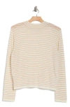 Vince Stripe Mock Neck Wool Blend Sweater In Off White/vicuna