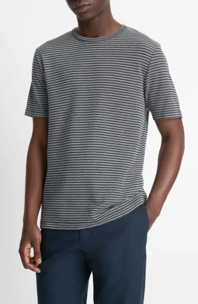 Vince Men's Textured Stripe T-shirt In Coastal/natural