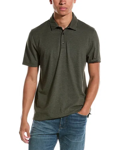 Vince Stripe Polo Shirt In Black