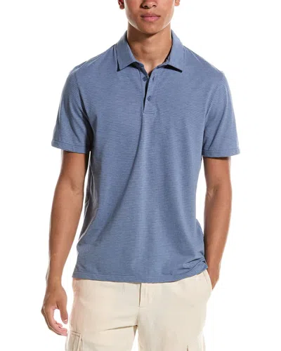 Vince Stripe Polo Shirt In Blue