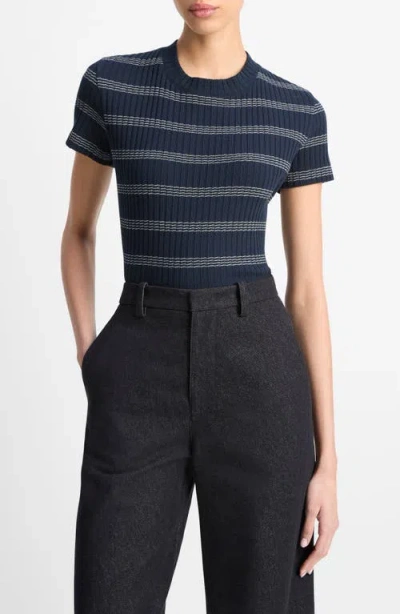 VINCE VINCE STRIPE RIB SWEATER