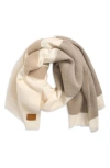 Vince Stripe Scarf In Neutral