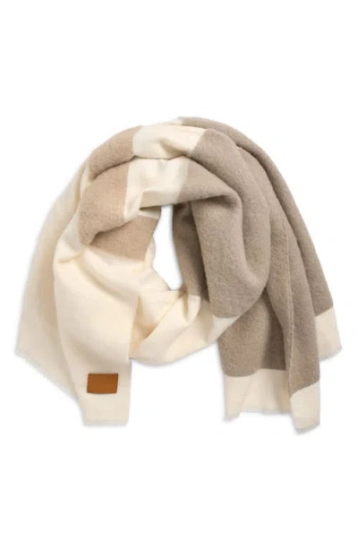 Vince Stripe Scarf In Neutral