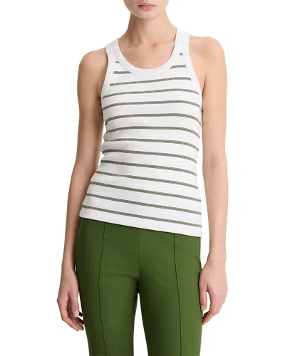 Vince Stripe Scoop Neck Tank Herb Combo In Multi