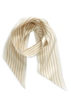 Vince Stripe Silk Ribbon Scarf In Bell/ Desert Wind