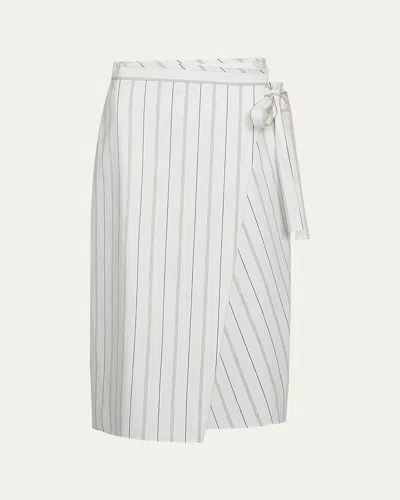 VINCE STRIPE WRAP SKIRT