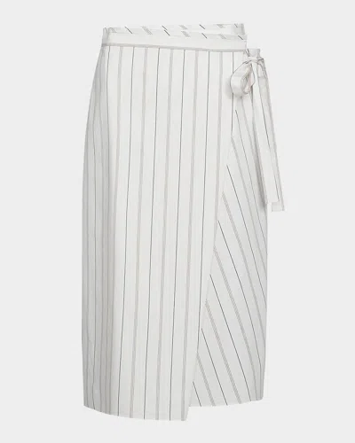 VINCE STRIPE WRAP SKIRT