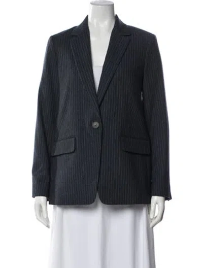 Pre-owned Vince Striped Blazer In Blue