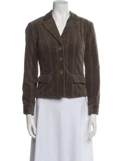 Pre-owned Vince Striped Blazer In Brown