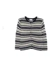 Vince Striped Buttoned Cardigan In White