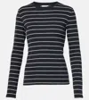 Vince Striped Cotton-blend Top In White