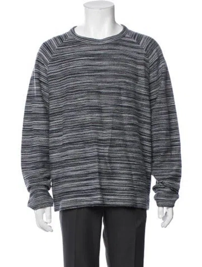 Pre-owned Vince Striped Crew Neck Pullover In Grey