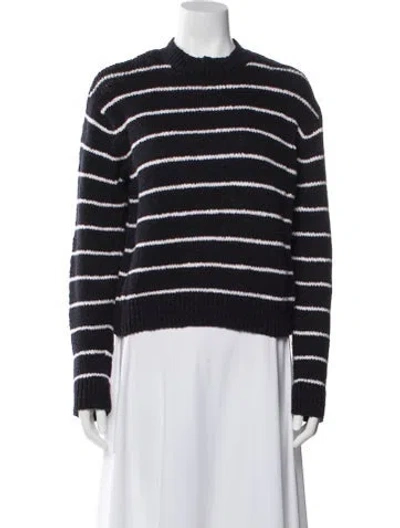 Pre-owned Vince Striped Crew Neck Sweater In Black
