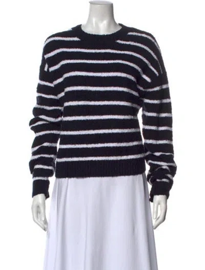 Pre-owned Vince Striped Crew Neck Sweater In Blue