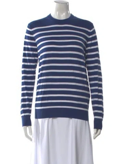 Pre-owned Vince Striped Crew Neck Sweater In Blue