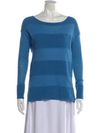 Pre-owned Vince Striped Crew Neck Sweater In Blue