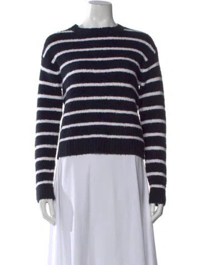 Pre-owned Vince Striped Crew Neck Sweater In Blue