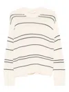 Vince Variegated Stripe Wool Blend Sweater In Neutral