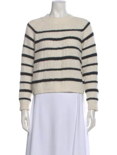Pre-owned Vince Striped Crew Neck Sweater In Neutral