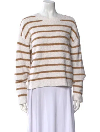 Pre-owned Vince Striped Crew Neck Sweater In Neutral