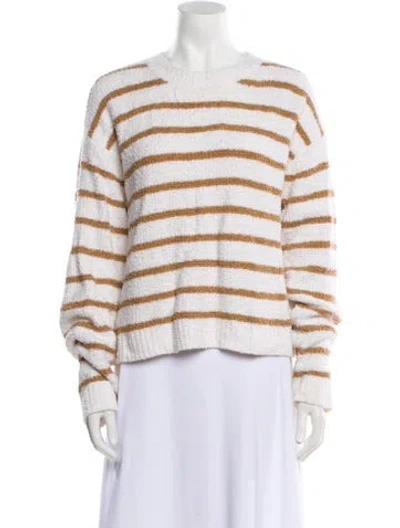 Pre-owned Vince Striped Crew Neck Sweater In Neutral