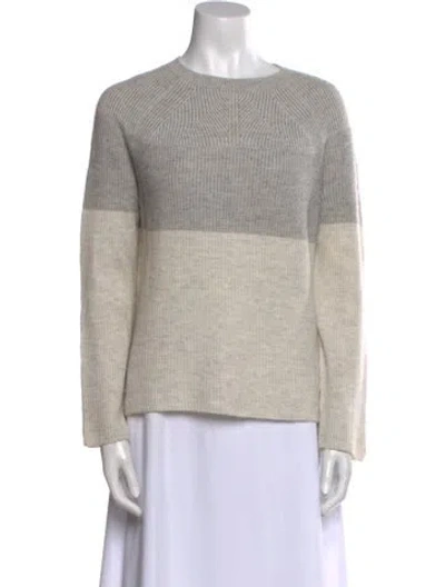 Pre-owned Vince Striped Crew Neck Sweater In Neutral