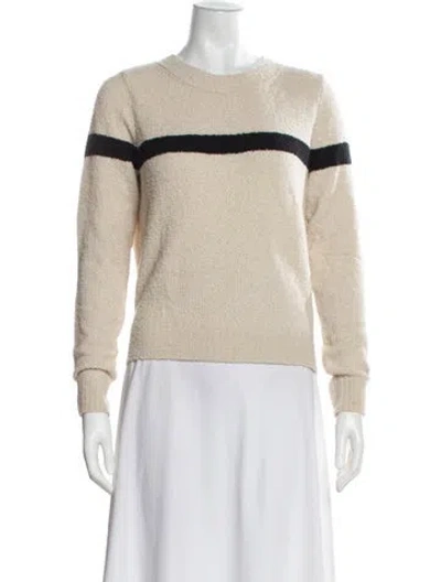 Pre-owned Vince Striped Crew Neck Sweater In Neutral