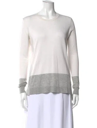 Pre-owned Vince Striped Crew Neck Sweater In Neutral