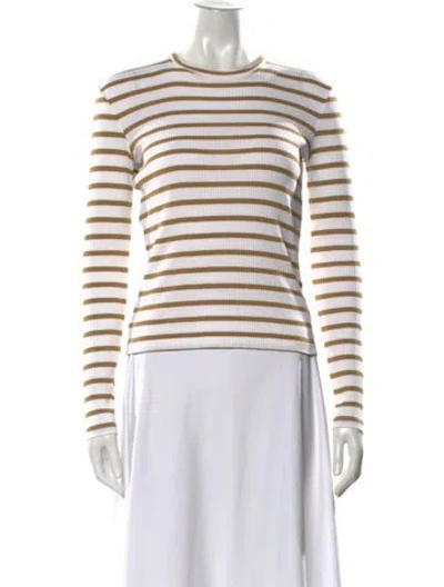 Pre-owned Vince Striped Crew Neck Sweater In Neutral