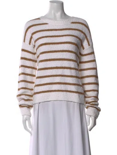 Pre-owned Vince Striped Crew Neck Sweater In Neutral